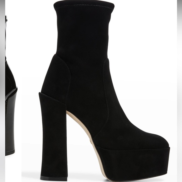 🌹STUART WEITZMAN🌹 Skyhigh Black Platform Booties Size: 8 - Picture 2 of 14
